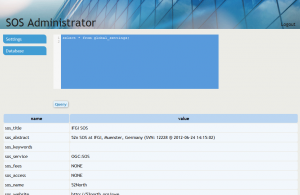 Admin database screen