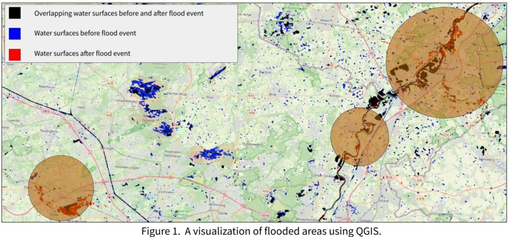 Flood detection using Sentinel 1 images