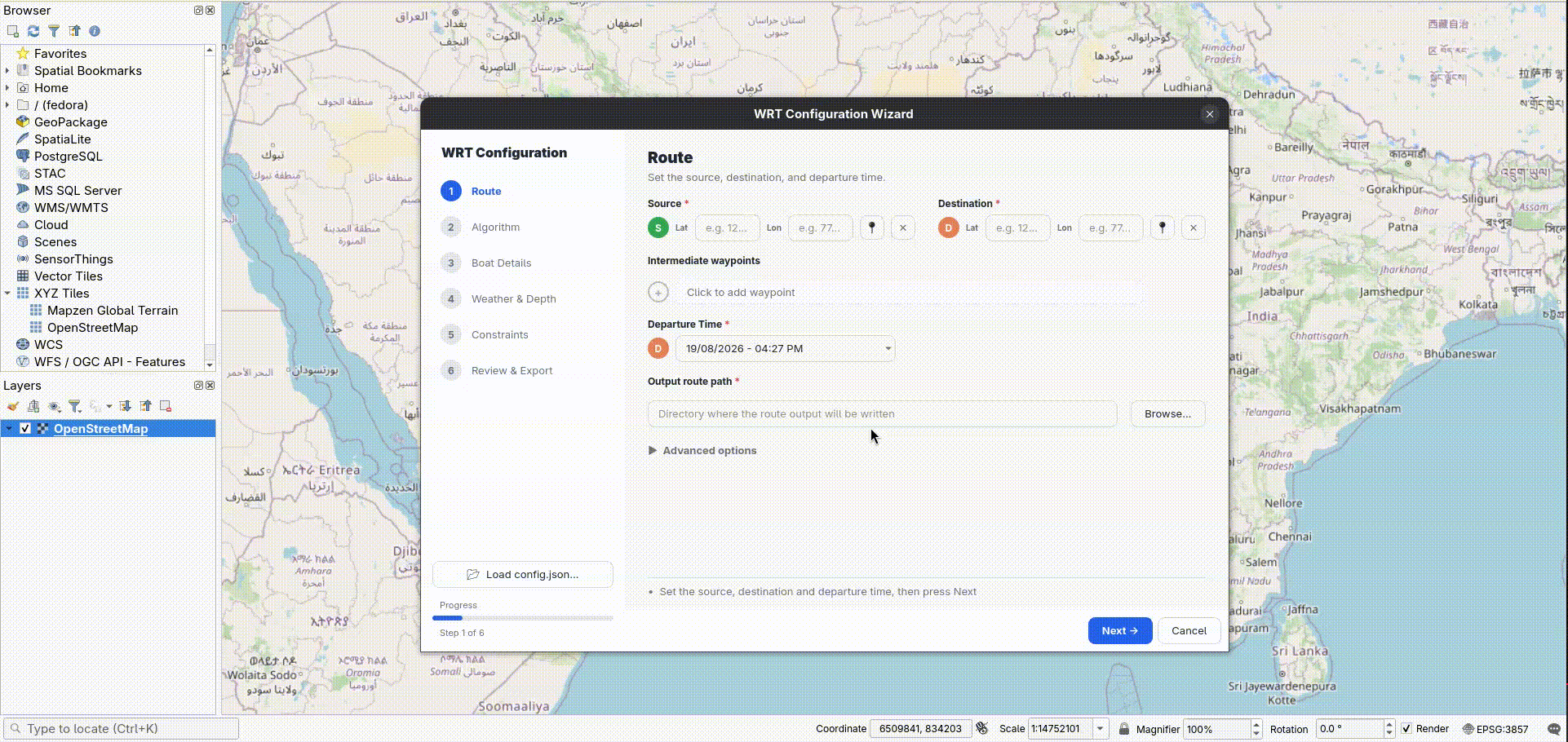 WRT waypoint selection in QGIS